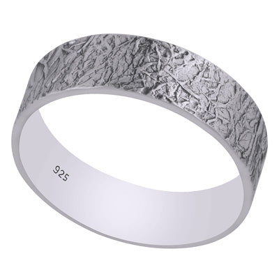 Gorgeous Abstract Texture On Plain 925 Sterling Solid Silver Ring - R5600154-48