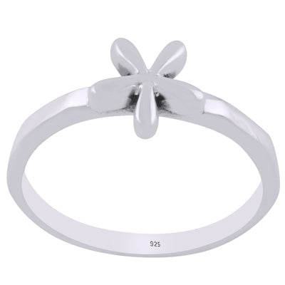 Gorgeous Flower Handcrafted in Plain 925 Sterling Solid Silver Ring - R5600281-1