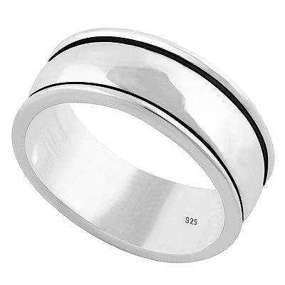 Gorgeous Spinner Unisex Band Plain (Moving ) 925 Sterling Solid Silver Ring - R5600481-2