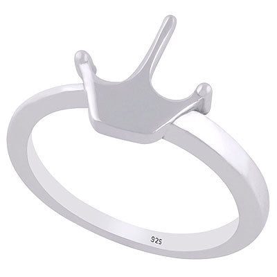 Stunning Crown Embossed Around Plain 925 Sterling Solid Silver Ring - R5600496-1