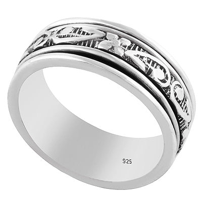 Alluring Spinner Unisex Band Plain (Moving ) 925 Sterling Solid Silver Ring - R5600504-3