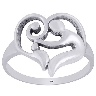 Gorgeous Heart Shaped Handcrafted Plain 925 Sterling Solid Silver Ring - R5600524-1