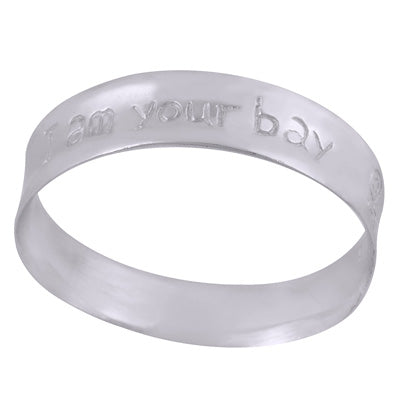 Gorgeous Lovely I am your bay engraved on Plain 925 Sterling Solid Silver Ring - R5600549-1