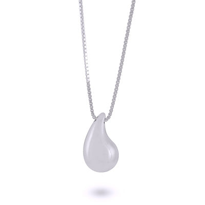 Gorgeous Drop Shaped Plain 925 Sterling Solid Silver Necklaces - R5800113-1