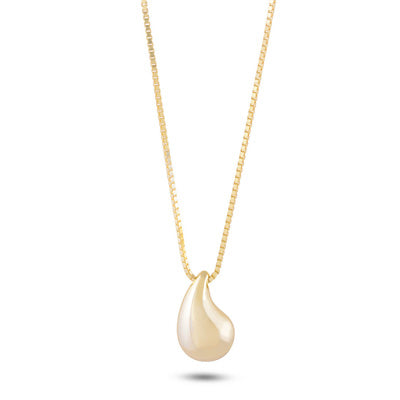 Stunning Drop Shaped Gold Plated Plain 925 Sterling Solid Silver Necklaces - R5800113-2