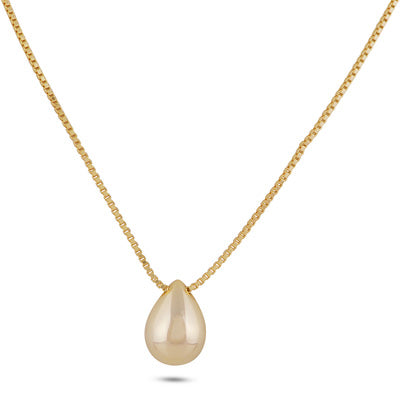 Gorgeous Pear Shaped Gold Plated Plain 925 Sterling Solid Silver Necklaces - R5800114-2