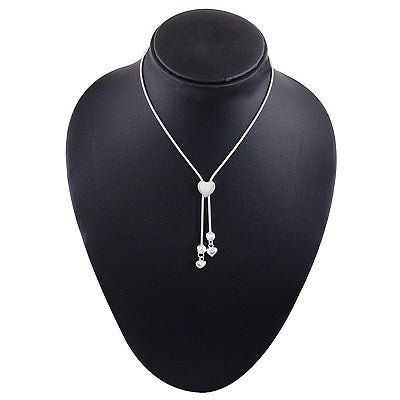 Beautiful Charms Hanging on Plain 925 Sterling Solid Silver Necklace - R5800118-1