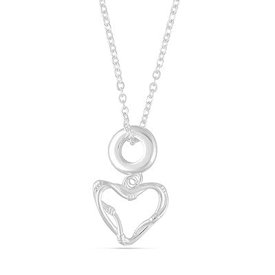 Victorian Heart Shaped Enamel 925 Sterling Solid Silver Necklace - R5800119-1