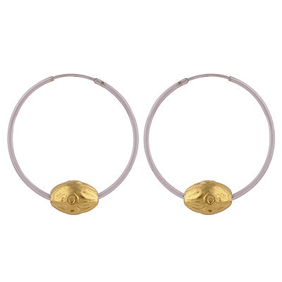 925 Sterling Silver One Micron Gold Plated Earrings - R6062-10