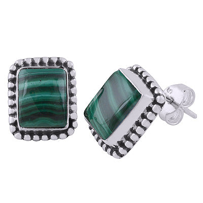 Malachite 925 Sterling Silver Studs - R6100022-10