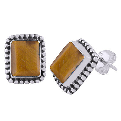 Tiger's Eye 925 Sterling Silver Studs - R6100022-9