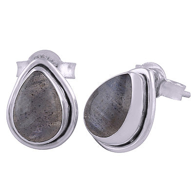 925 Sterling Silver Labradorite Stud Earrings - R6100034-42