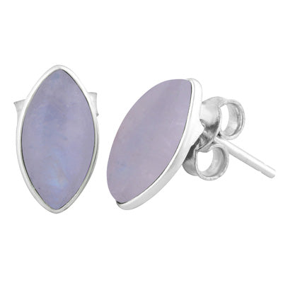 Alluring Minimal Rainbow Moonstone Marquise Shape 925 Sterling Solid Silver Studs Earrings - R6100373-14