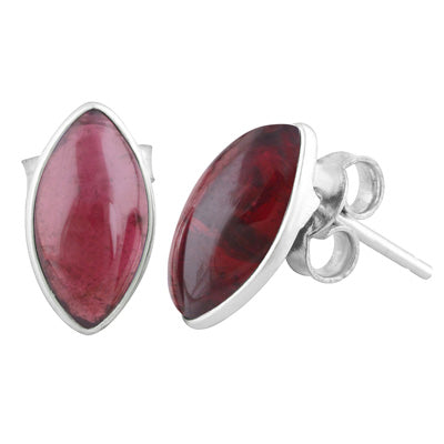 Alluring Minimal Garnet Marquise Shape 925 Sterling Solid Silver Studs Earrings - R6100373-4