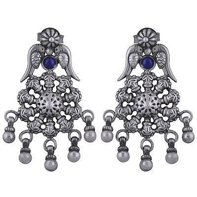 925 Sterling Silver Lapis Stud Earrings - R6100510-2