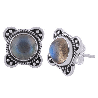 925 Sterling Silver Labradorite Stud Earrings - R6100554-5