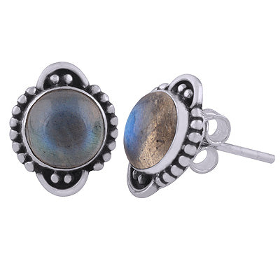 925 Sterling Silver Labradorite Stud Earrings - R6100559-5