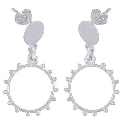 Stunning Rawa Work Around Plain 925 Sterling Solid Silver Plain Studs - R6200168-1