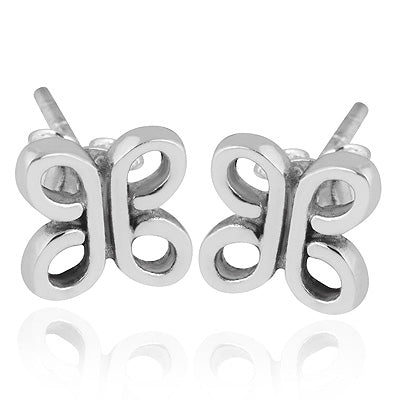 Alluring Butterfly Inspired Plain 925 Sterling Solid Silver Studs - R6200182-1