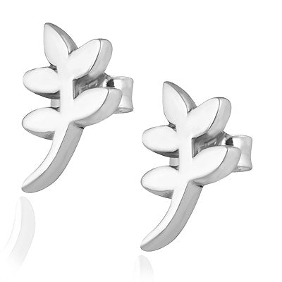 Gorgeous Leaf Studs Plain 925 Sterling Solid Silver Studs - R6200184-1