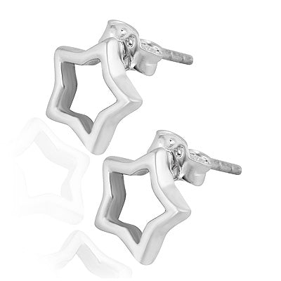 Alluring Minimal Star Plain 925 Sterling Solid Silver Studs - R6200189-1