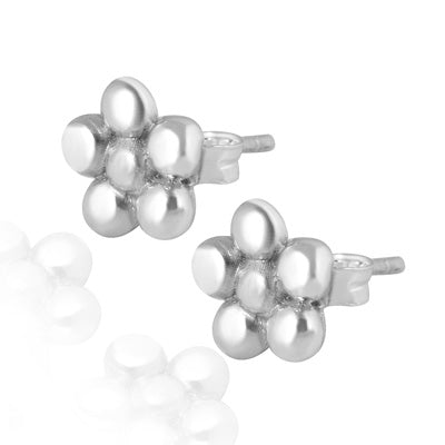 Alluring Flower Shaped Plain 925 Sterling Solid Silver Silver Studs - R6200191-1