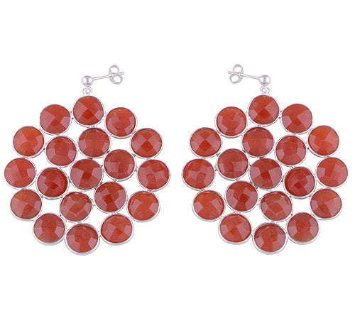 925 Sterling Silver Carnelian Stud Earrings - R6500411-3