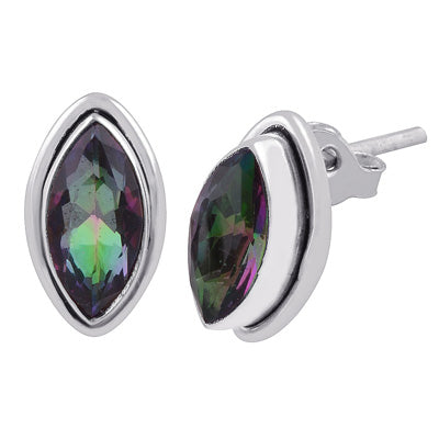 Gorgeous Plain Mystic Topaz Marquise Shape 925 Sterling Solid Silver Studs Earrings - R6500564-3