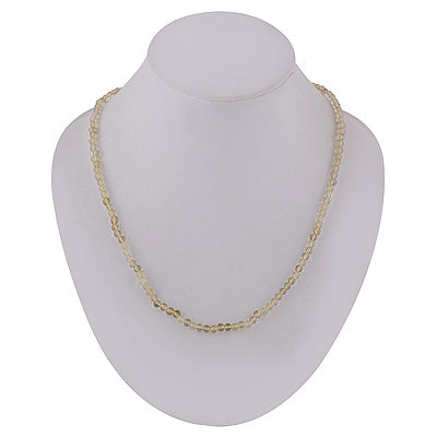 Beautiful Bright Beads Lemon Topaz Round Shape .925 Sterling Silver Necklace - R6700050-6