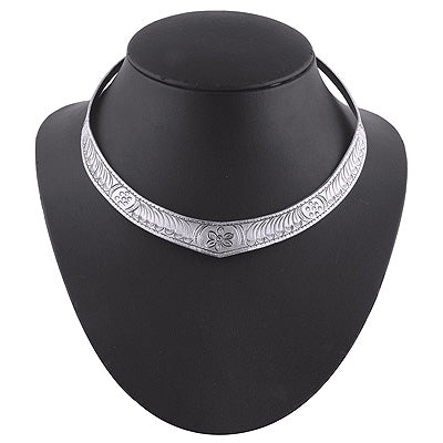 Beautiful Texture on Silver plate Plain 925 Sterling Solid Silver Necklace - R6800002-29