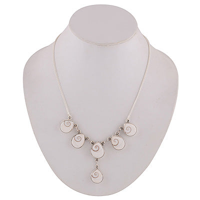 Beautifully designed Shiva Eye Pear Shape 925 Sterling Solid Silver Necklace - R6800006-15