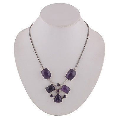 Gorgeous Flower Made out of Amethyst Irregular Shape 925 Sterling Solid Silver Necklace - R6800006-2