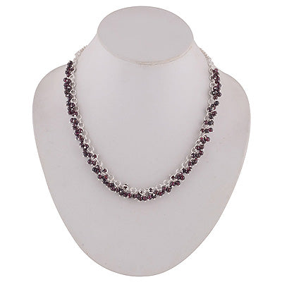 Gorgeous loaded Gemstone Balls with Rawa Garnet Round Shape 925 Sterling Solid Silver Necklace - R6800009-5