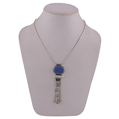 Gorgeous Necklace Loaded with Gemstones Lapis,Rainbow Moonstone,Shell Irregular Shape 925 Sterling Solid Silver Necklace - R6800010-8