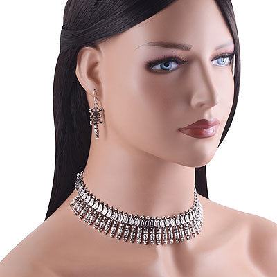 Gorgeous Handcrafted Pattern Plain 925 Sterling Solid Silver Necklace Sets - R7000005-1