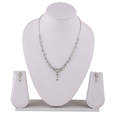 Gorgeous Hanging Bead Design Plain 925 Sterling Solid Silver Necklace Sets - R7000009-4