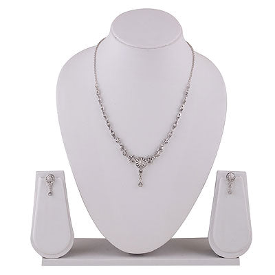 Gorgeous Hanging Bead Design Plain 925 Sterling Solid Silver Necklace Sets - R7000009-5