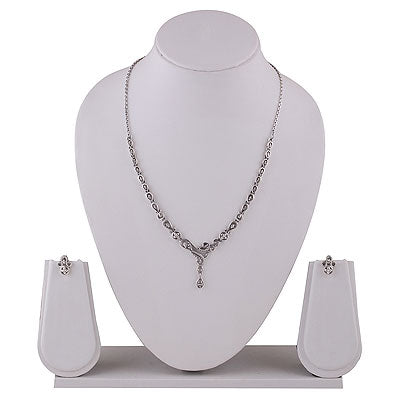 Beautifully Handcrafted Work on Plain 925 Sterling Solid Silver Necklace Sets - R7000010-4