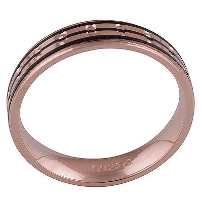 Rose Gold Plated Plain 925 Sterling Silver Ring - R7005-11