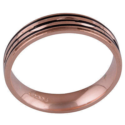 Rose Gold Plated Plain 925 Sterling Silver Ring - R7006-11
