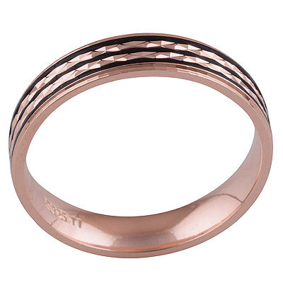 Rose Gold Plated Plain 925 Sterling Silver Ring - R7007-1