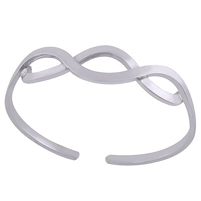 Beautiful Twisted Waves on 925 Sterling Solid Silver Bangle - R7100011-16