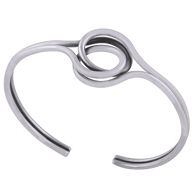 Beautiful Two Metal color Twisted Wire 925 Sterling Solid Silver Bangle - R7100011-18