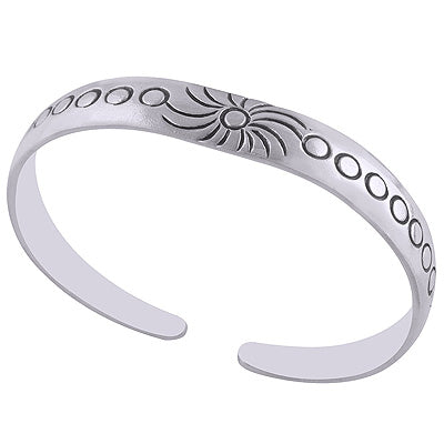 Gorgeous Engraved Pattern On 925 Sterling Solid Silver Bangle - R7100011-9
