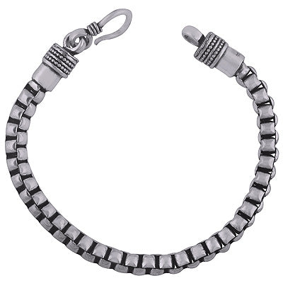 Stunning Handmade Textured Plain 925 Sterling Solid Silver Bracelet - R7400002-28