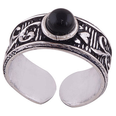 925 STERLING SILVER BLACK ONYX TOE RING - R8000034-29