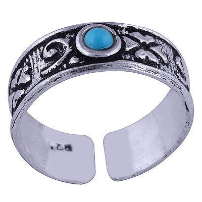 925 STERLING SILVER TURQUOISE TOE RING - R8000034-32