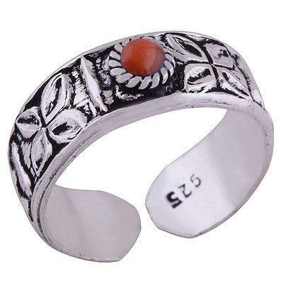925 STERLING SILVER CORAL TOE RING - R8000039-5