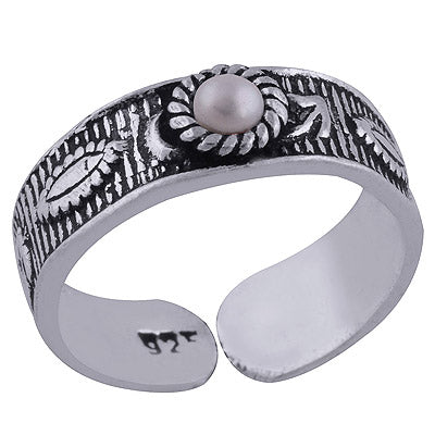 925 STERLING SILVER PEARL TOE RING - R8000045-3