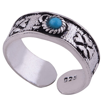 925 STERLING SILVER TURQUOISE TOE RING - R8000047-1